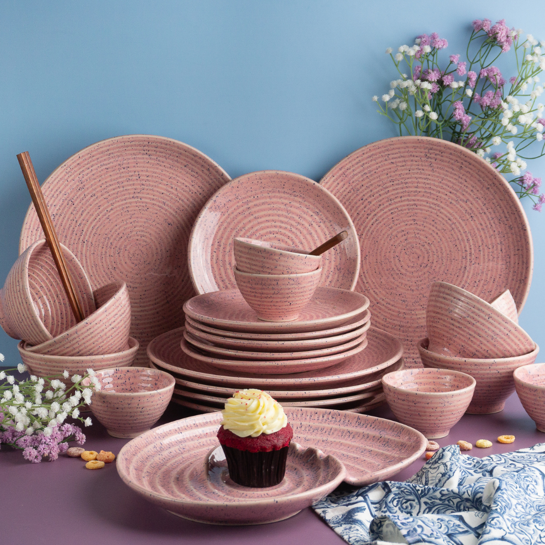 Roseate Dinner Set of 54 Pcs Amalfiee Ceramics Dinnerware