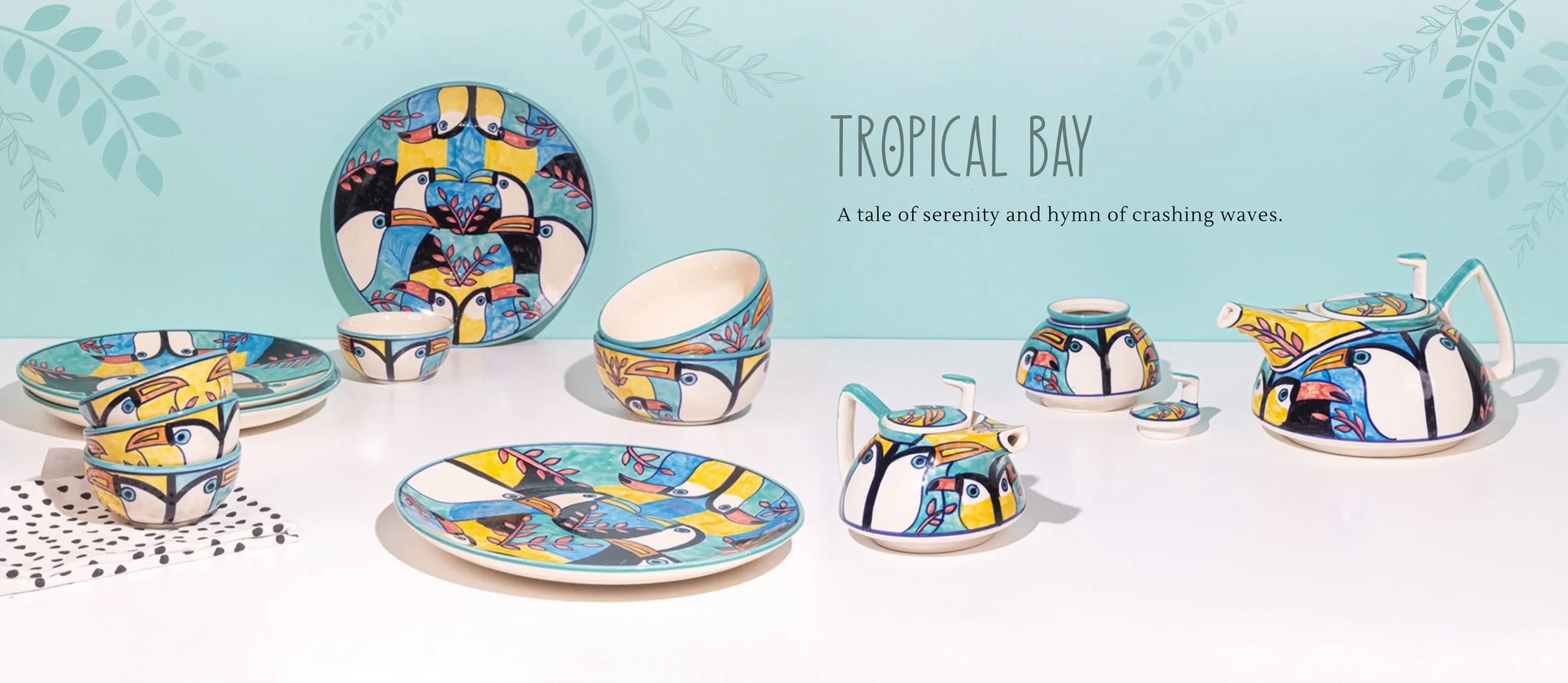 Tropical Bay- A tale of serenity and hymn of crashing waves Amalfiee Ceramics