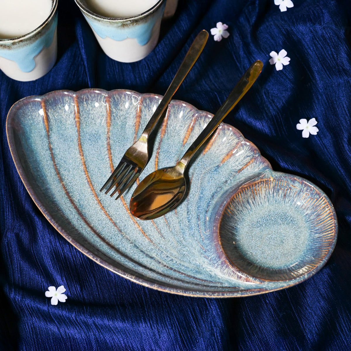 Oshin Chip and Dip Platter Gift Box – Ceramic – serving bowls online India, Glossy