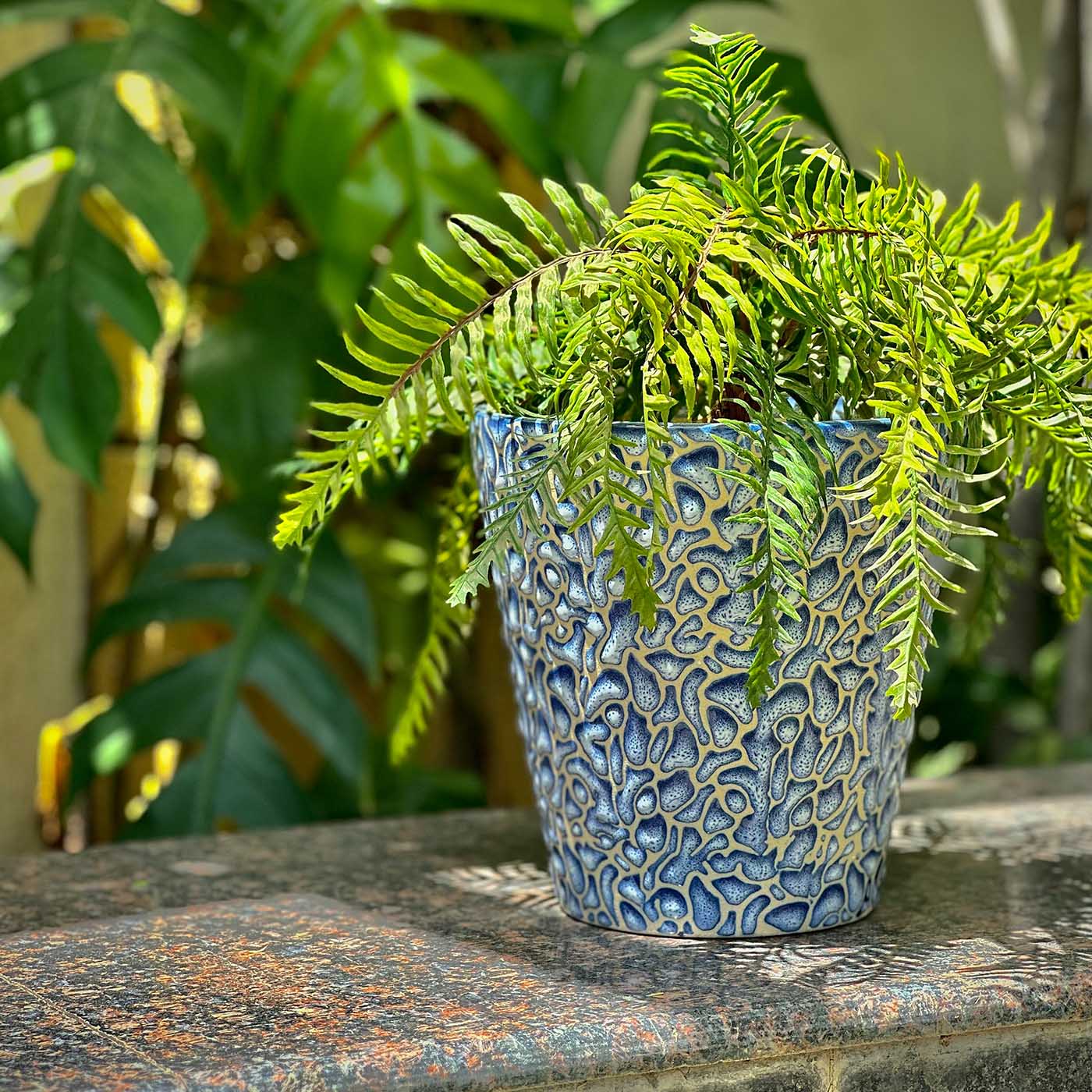 Garden Gleams Blue Planter Pot