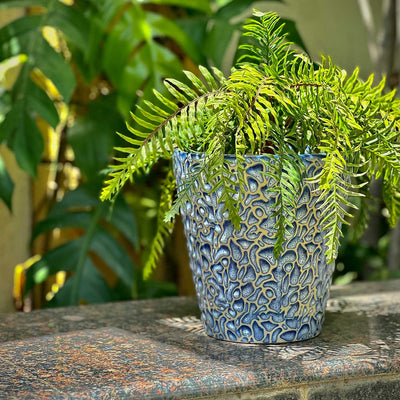 Garden Gleams Blue Planter Pot