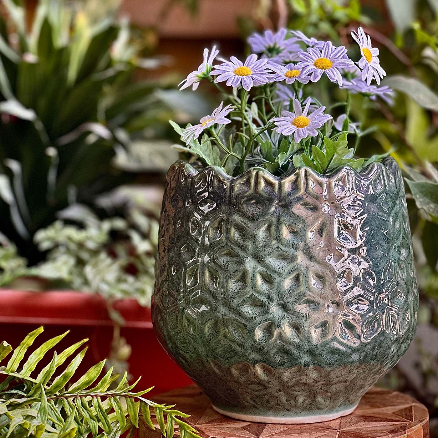 Garden Gleams Green Planter Pot