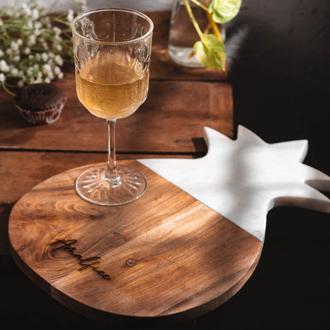 Marbluxe Pineapple &amp; Wood Fusion Chopping and Serving Board Set of 3