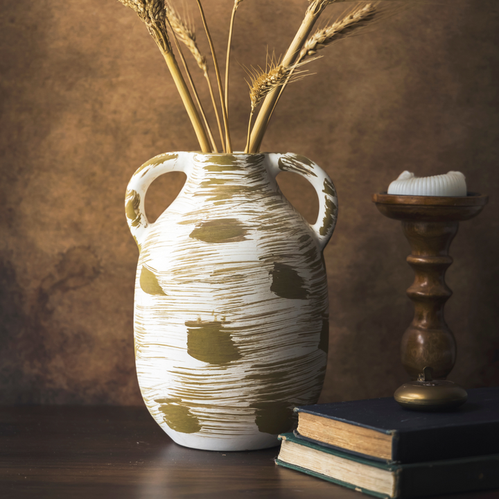 Amalfiee Studio Pottery Handmade Ivory Terracotta Vase