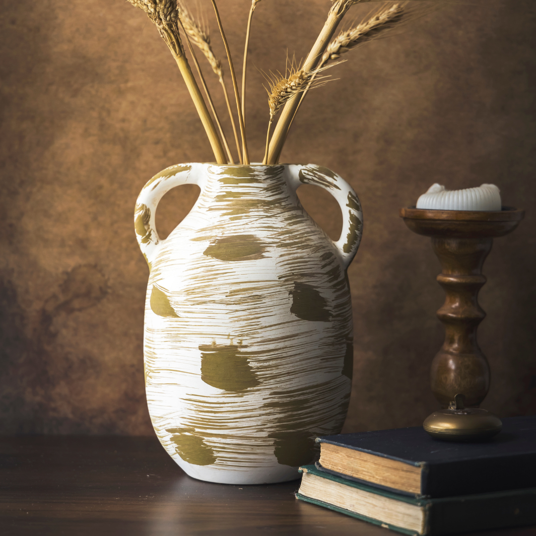 Amalfiee Studio Pottery Handmade Ivory Terracotta Vase