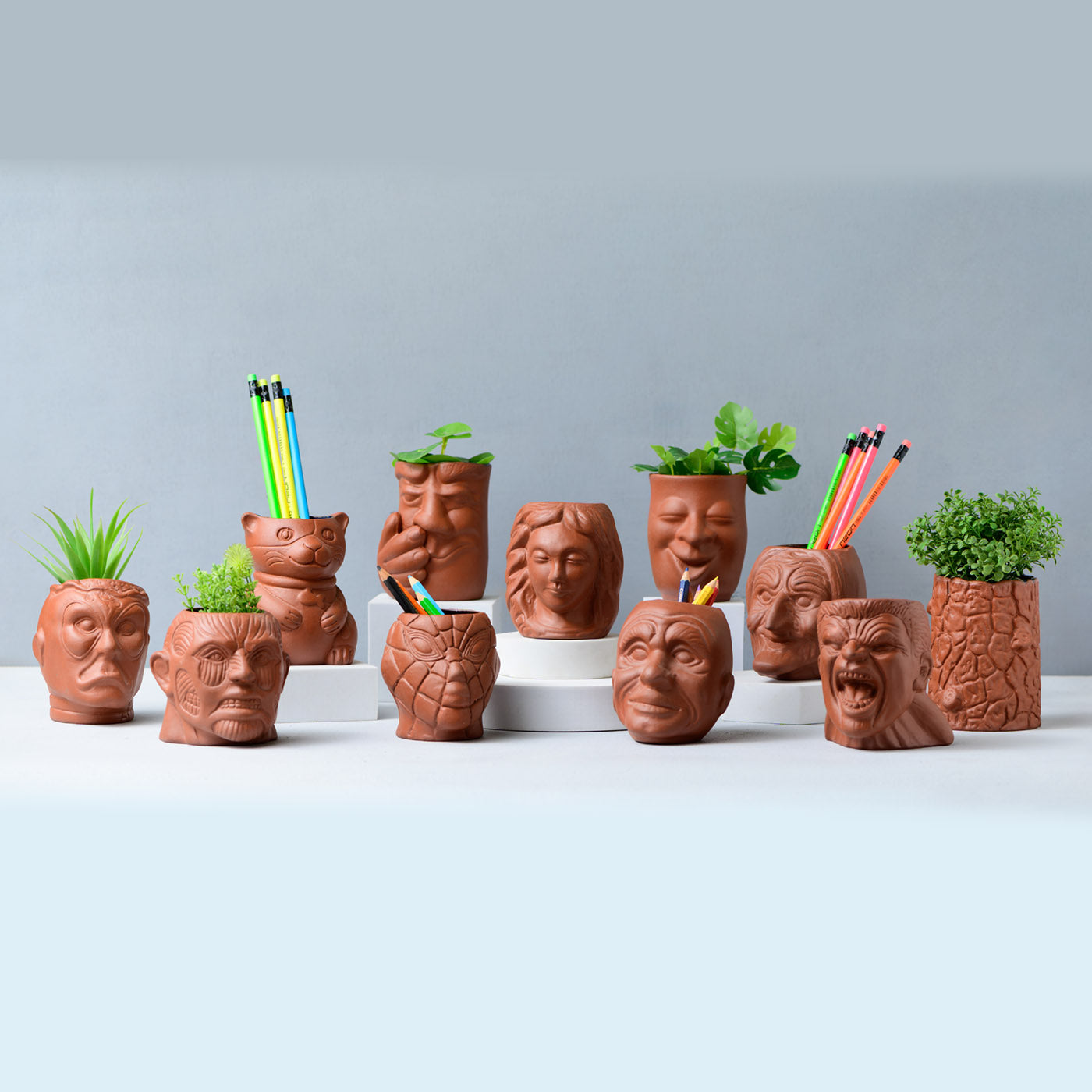 Earthy Expressions Terracotta Multi-purpose Pots Set of 11