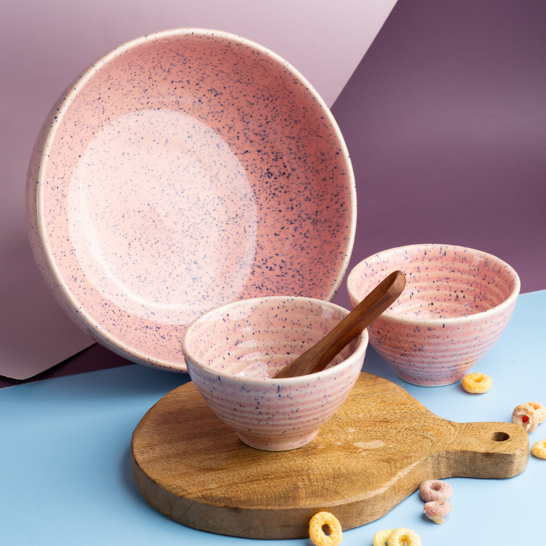 Roseate Astonishing Ceramic Dinner Set of 82 Pcs