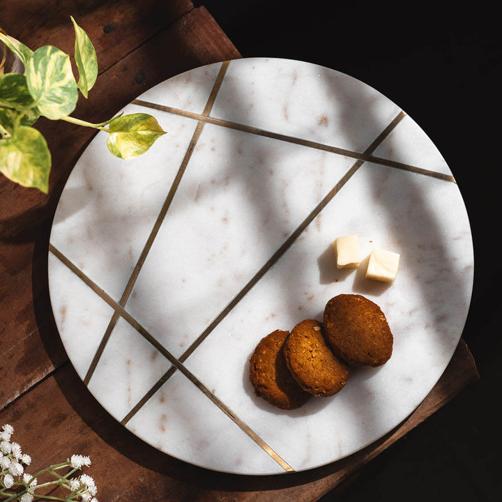 Marbluxe Wabi-Sabi Circular Chopping and Serving Board