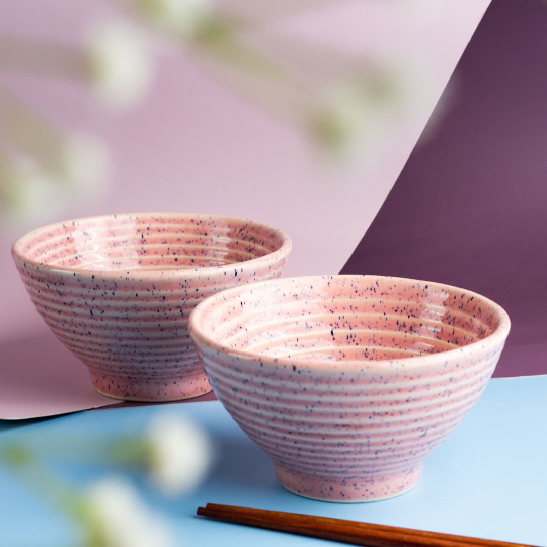 Roseate Premium Ceramic Soup Bowl Set of 2