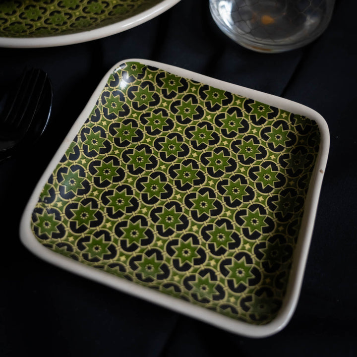 Aneeza Printed Ceramic Small Square Platter