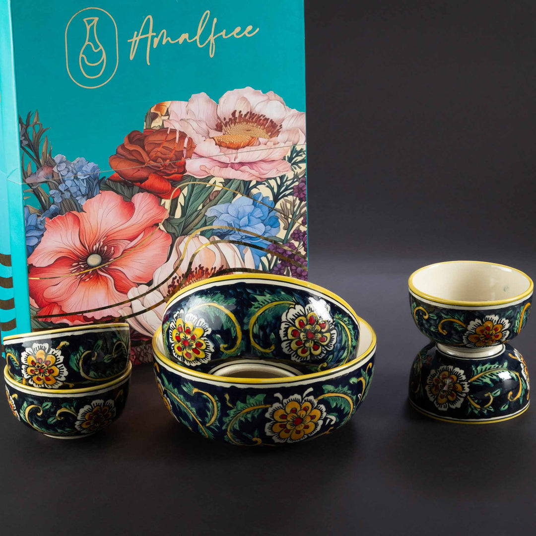 Handpainted Floral Premium Ceramic Bowls Luxury Gift Box