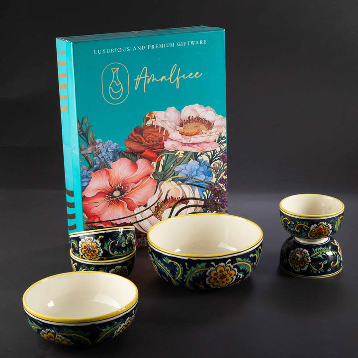 Handpainted Floral Premium Ceramic Bowls Luxury Gift Box