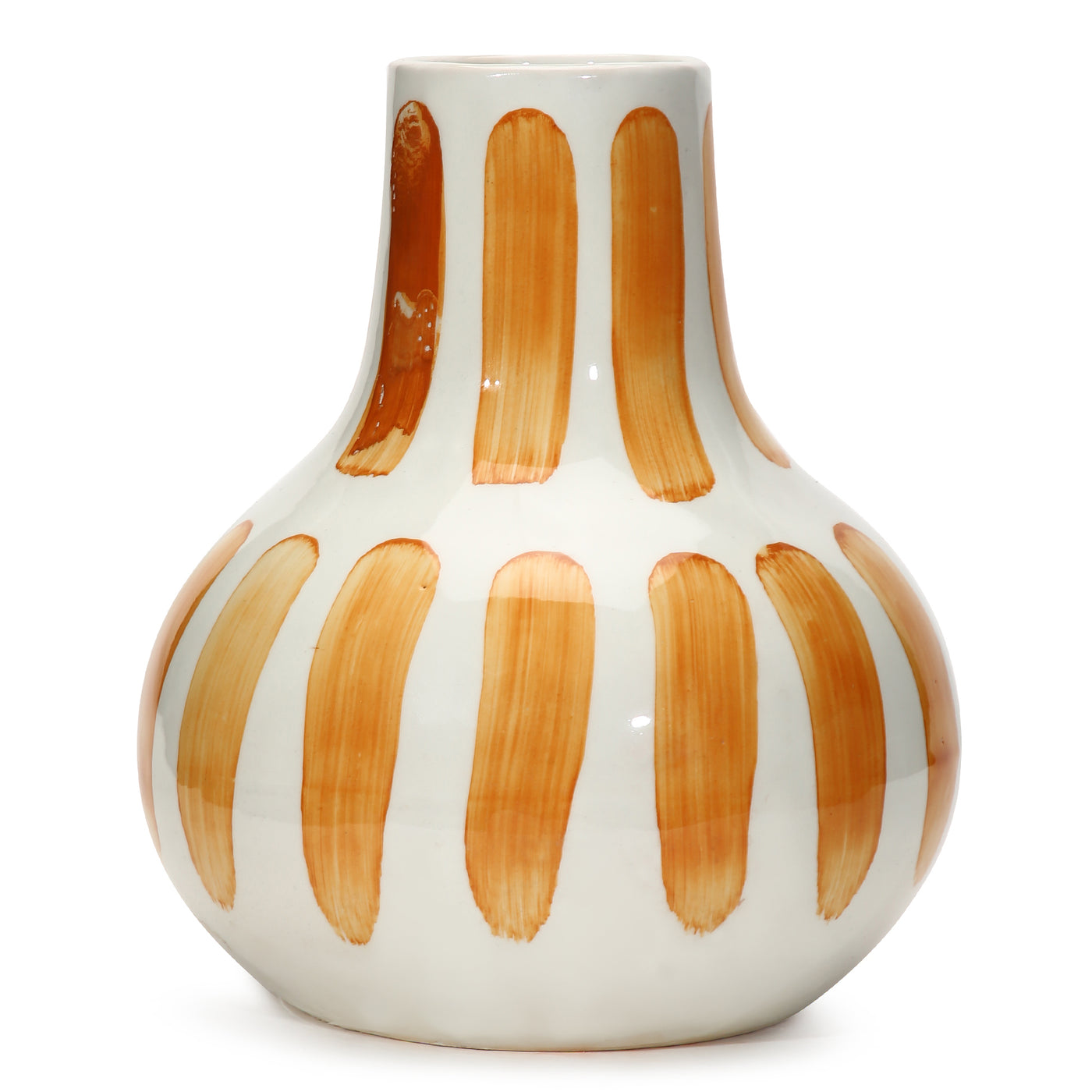 Amalfiee Studio Pottery Handmade Ceramic Orange Bottle Vase