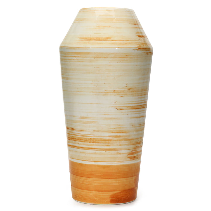 Amalfiee Studio Pottery Handmade Ceramic Orange Spiral Vase