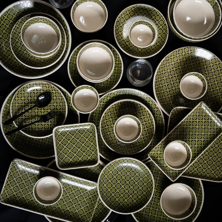 Aneeza Printed Ceramic Full Dinner Set of 56 pcs