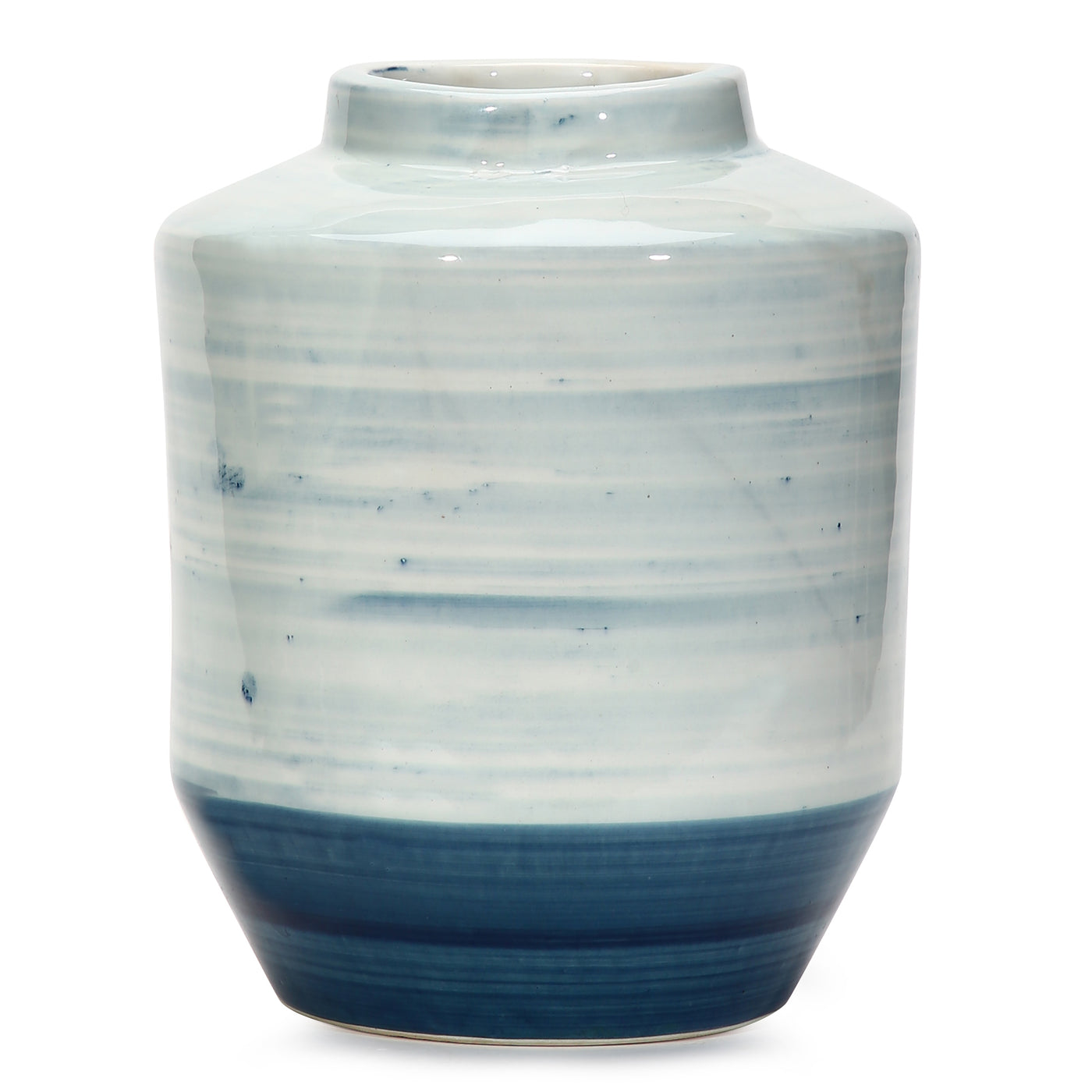 Amalfiee Studio Pottery Handmade Small Ceramic Blue Spiral Vase