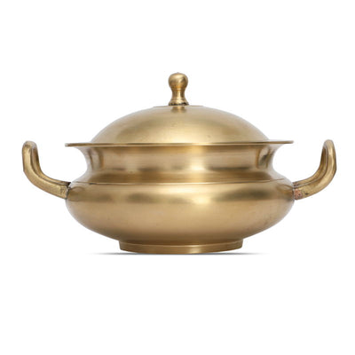 Kansa Premium Bronze Tureen Serving pot/ Handi with lid