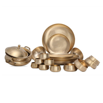 Kansa Premium Brassware Dinner Set of 28pcs