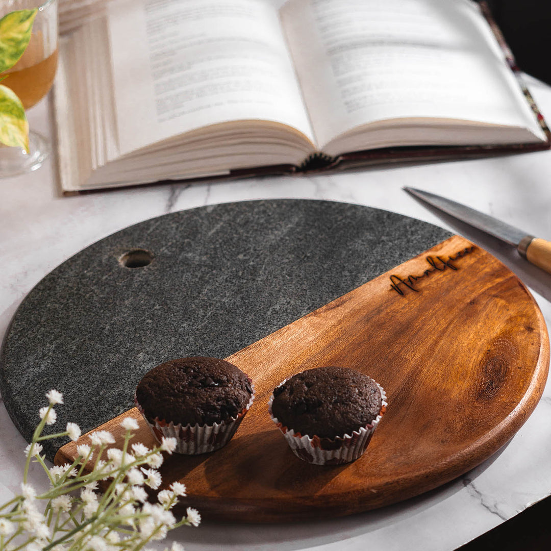 Marbluxe Circular Chopping and Serving Board