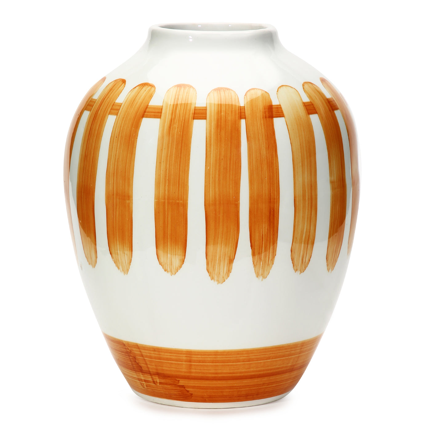 Amalfiee Orange & White Artistic Studio Pottery Handmade Pot Ceramic Vase