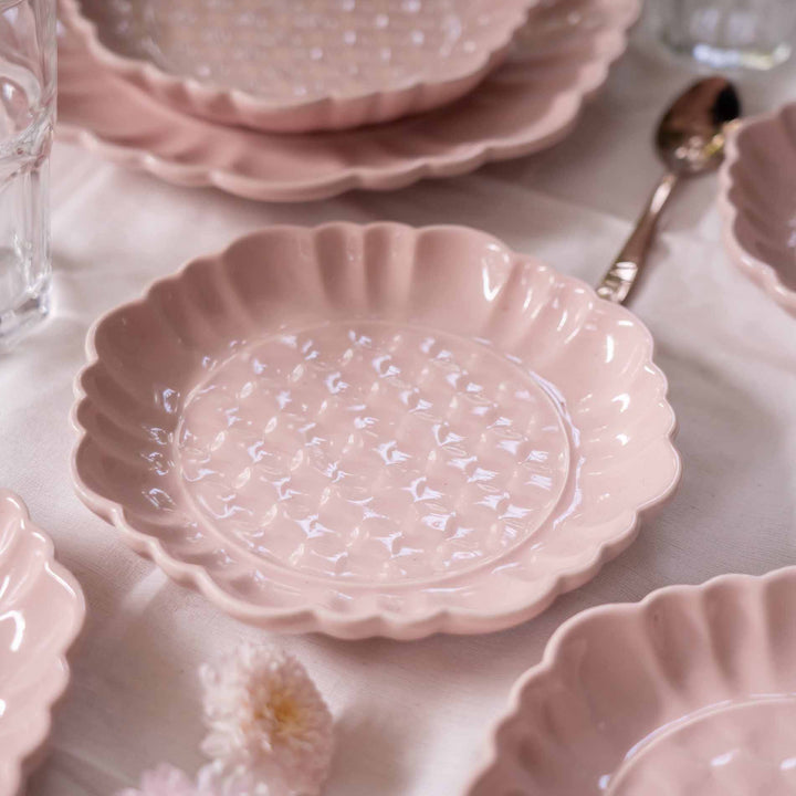 Blush Pink Artisanal Ceramic Quarter Plates
