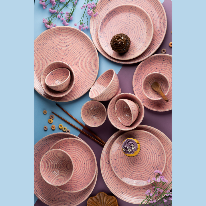 Roseate Premium Ceramic Dinner Set of 12 Pcs