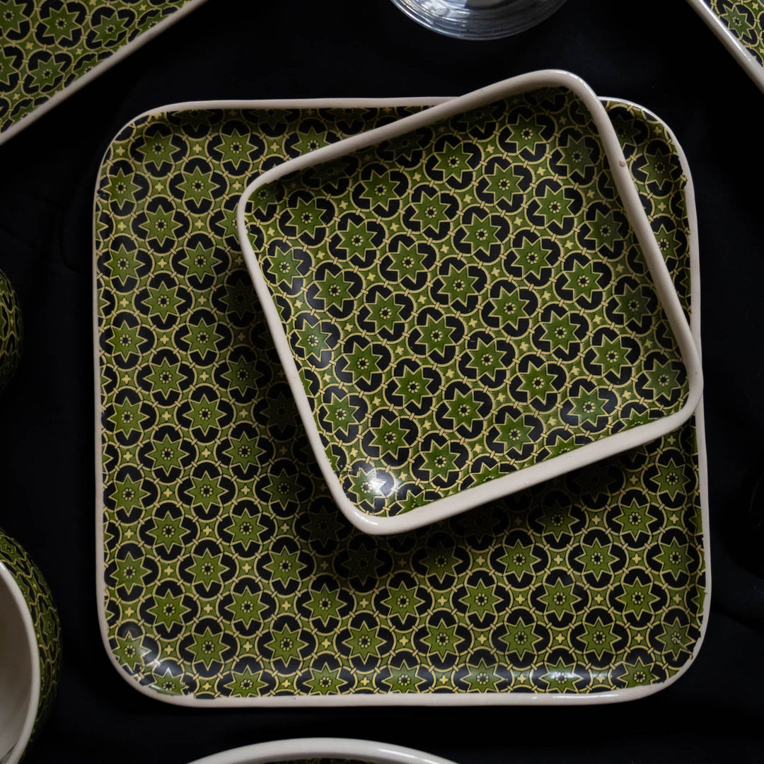 Aneeza Printed Ceramic Small Square Platter