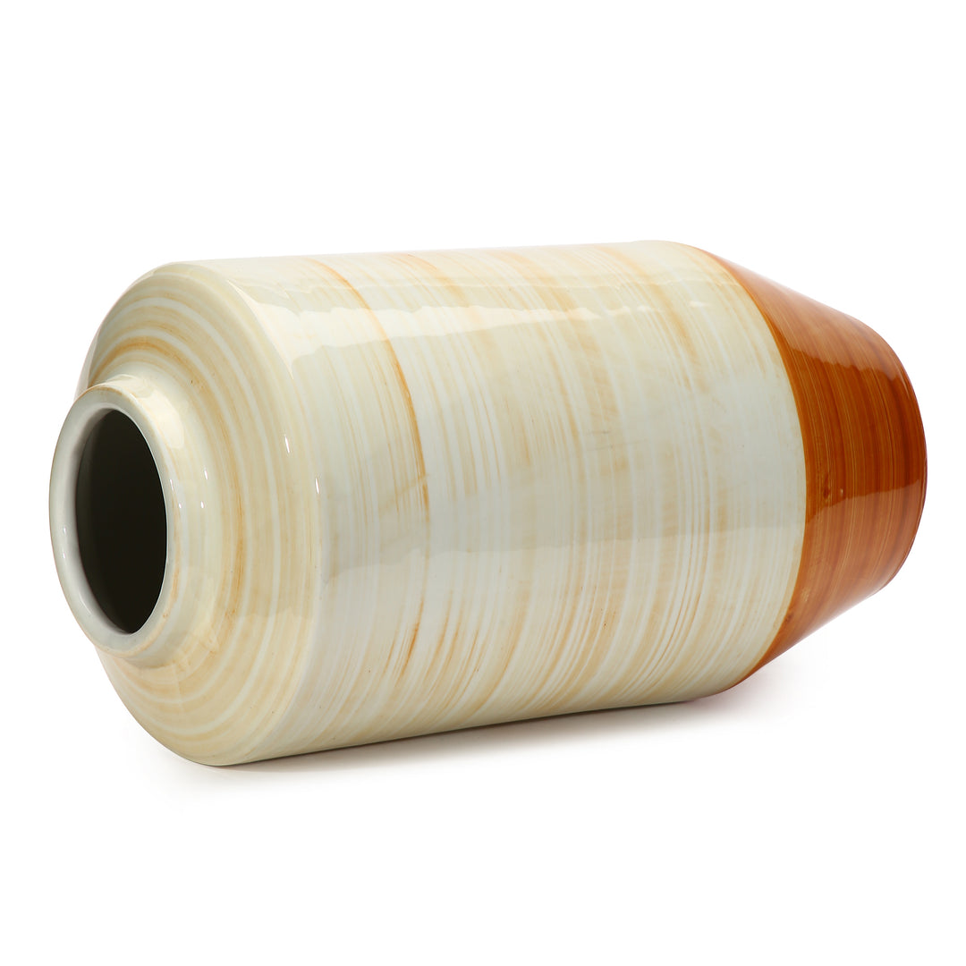 Amalfiee Studio Pottery Handmade Medium Ceramic Orange Spiral Vase