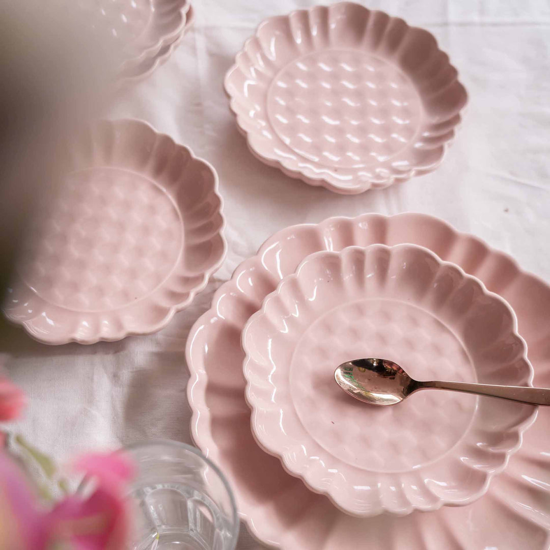 Blush Pink Artisanal Ceramic Quarter Plates