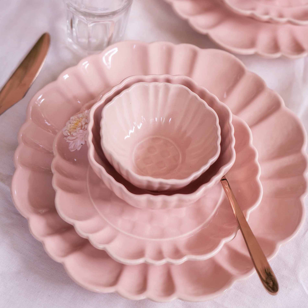 Blush Pink Artisanal Dinner Set of 8 pcs