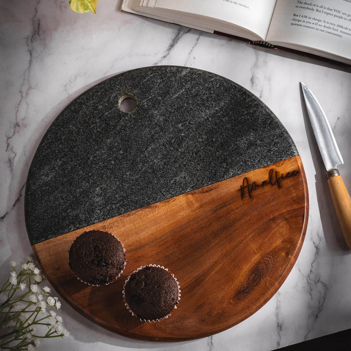 Marbluxe Circular Chopping and Serving Board