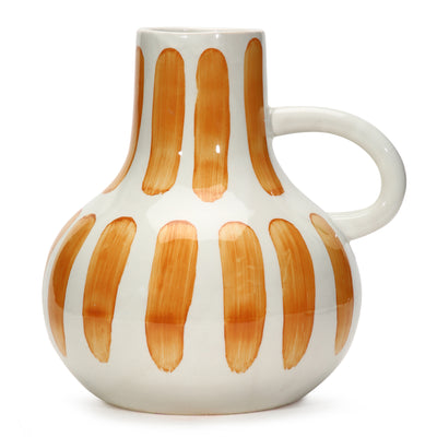 Amalfiee Studio Pottery Handmade Ceramic Orange Bottle Vase