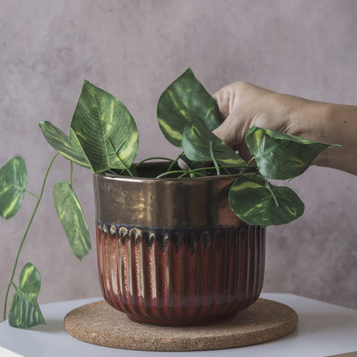 Garden Gleams Brown Small Planter Pot