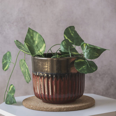 Garden Gleams Brown Small Planter Pot