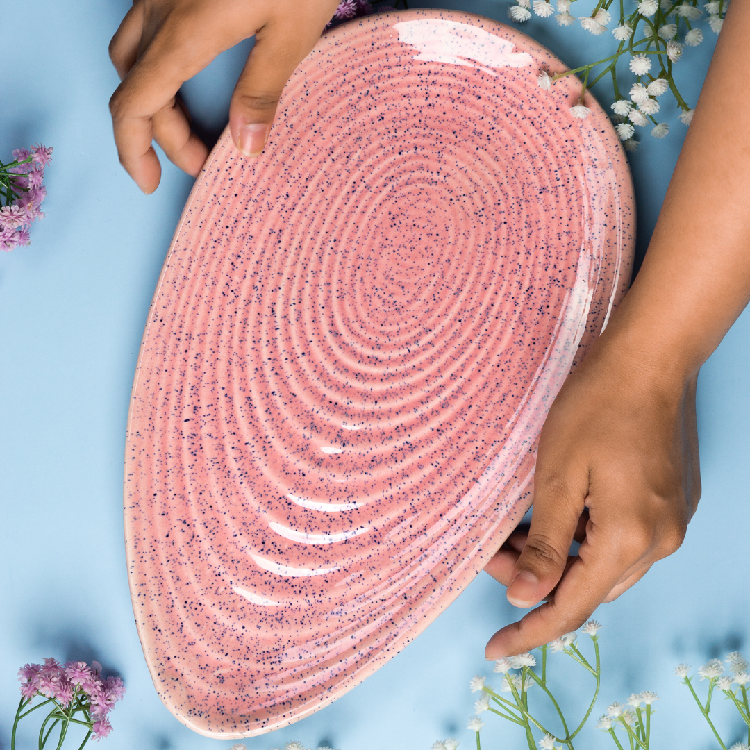 Roseate Astonishing Ceramic 11" Oval Platter