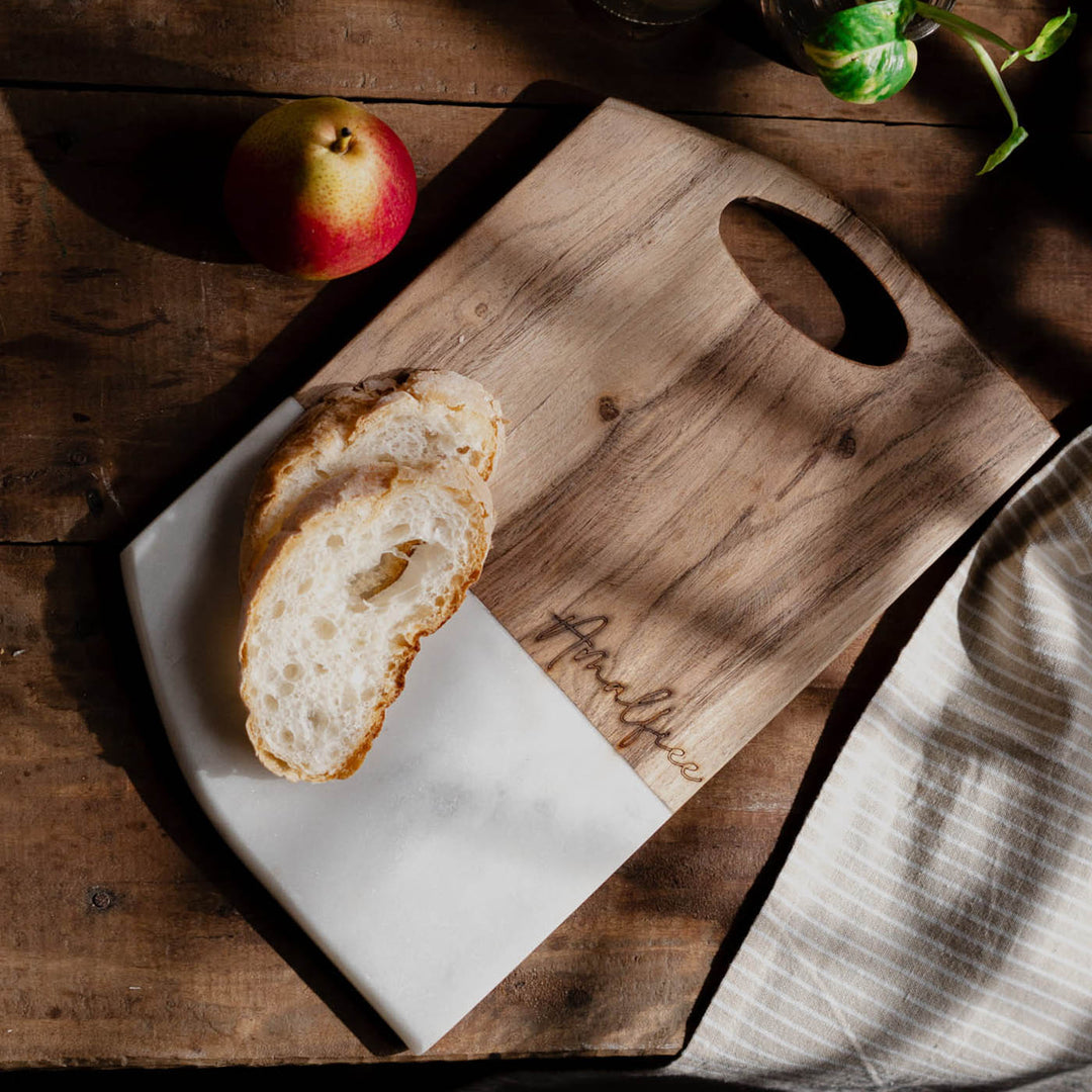 Marbluxe Pineapple &amp; Wood Fusion Chopping and Serving Board Set of 3
