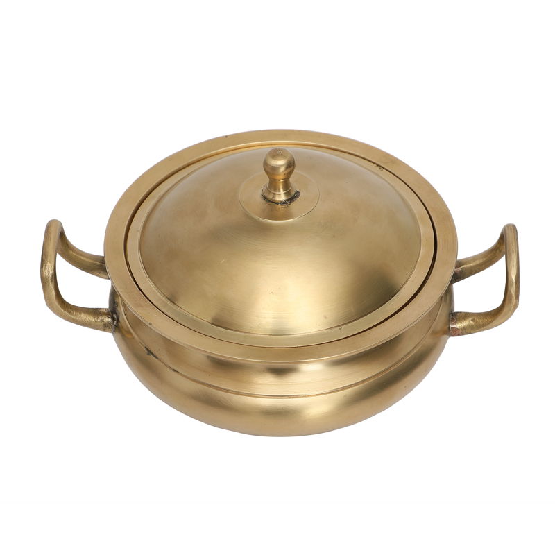 Kansa Premium Bronze Tureen Serving pot/ Handi with lid