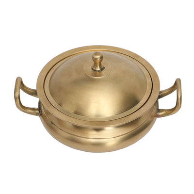 Kansa Premium Bronze Tureen Serving pot/ Handi with lid