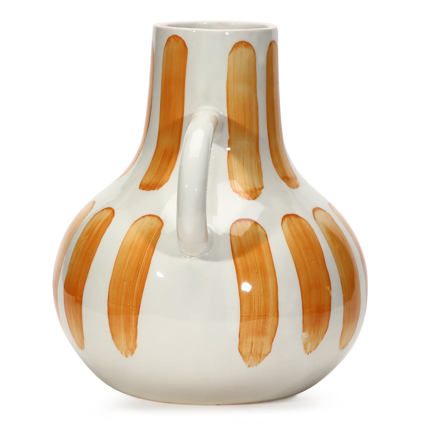 Amalfiee Studio Pottery Handmade Ceramic Orange Bottle Vase