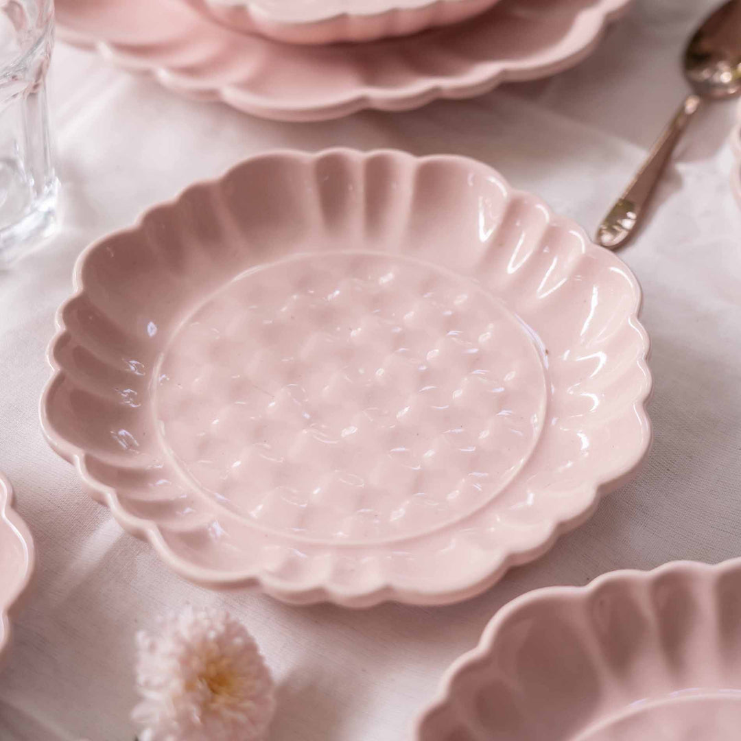 Blush Pink Artisanal Ceramic Quarter Plates