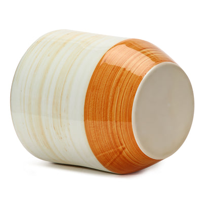 Amalfiee Studio Pottery Handmade Small Ceramic Orange Spiral Vase