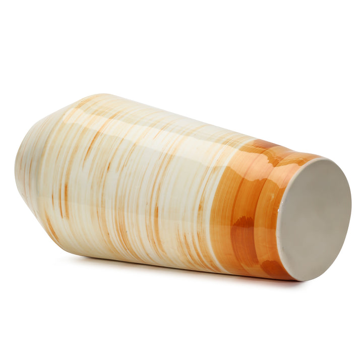 Amalfiee Studio Pottery Handmade Ceramic Orange Spiral Vase