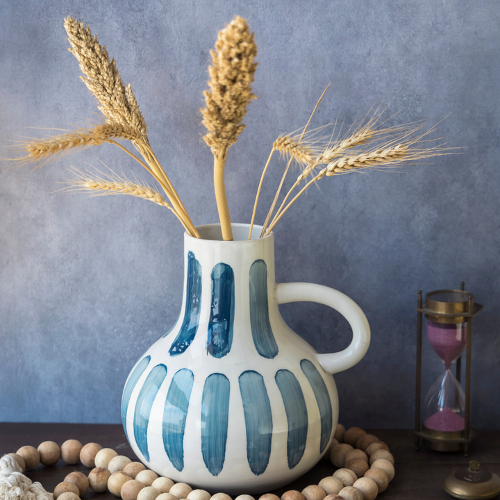 Amalfiee Studio Pottery Handmade Ceramic Blue Bottle Vase