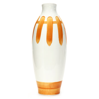 Amalfiee Orange & White Artistic Studio Pottery Handmade Ceramic Jug Vase