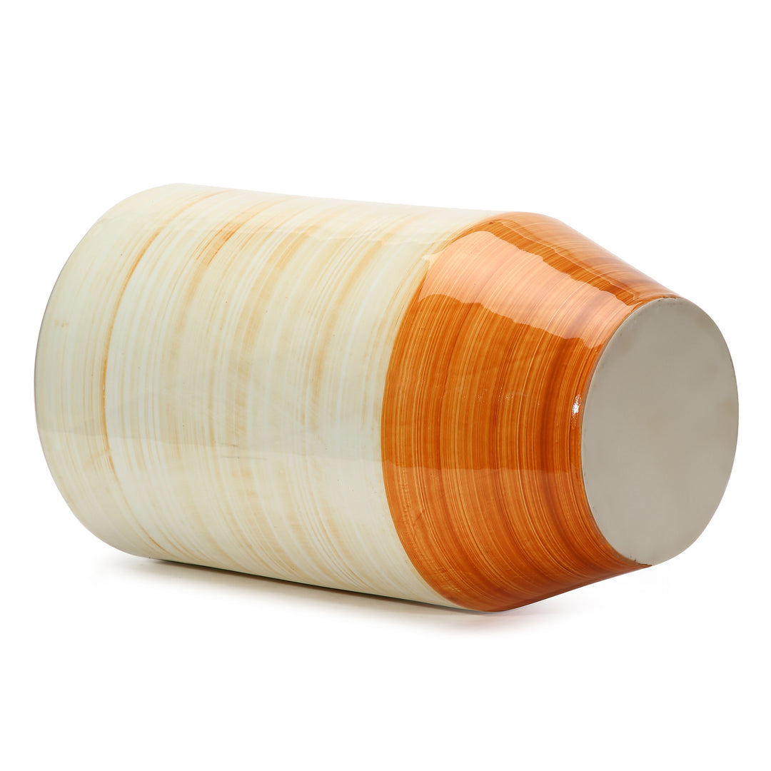 Amalfiee Studio Pottery Handmade Medium Ceramic Orange Spiral Vase