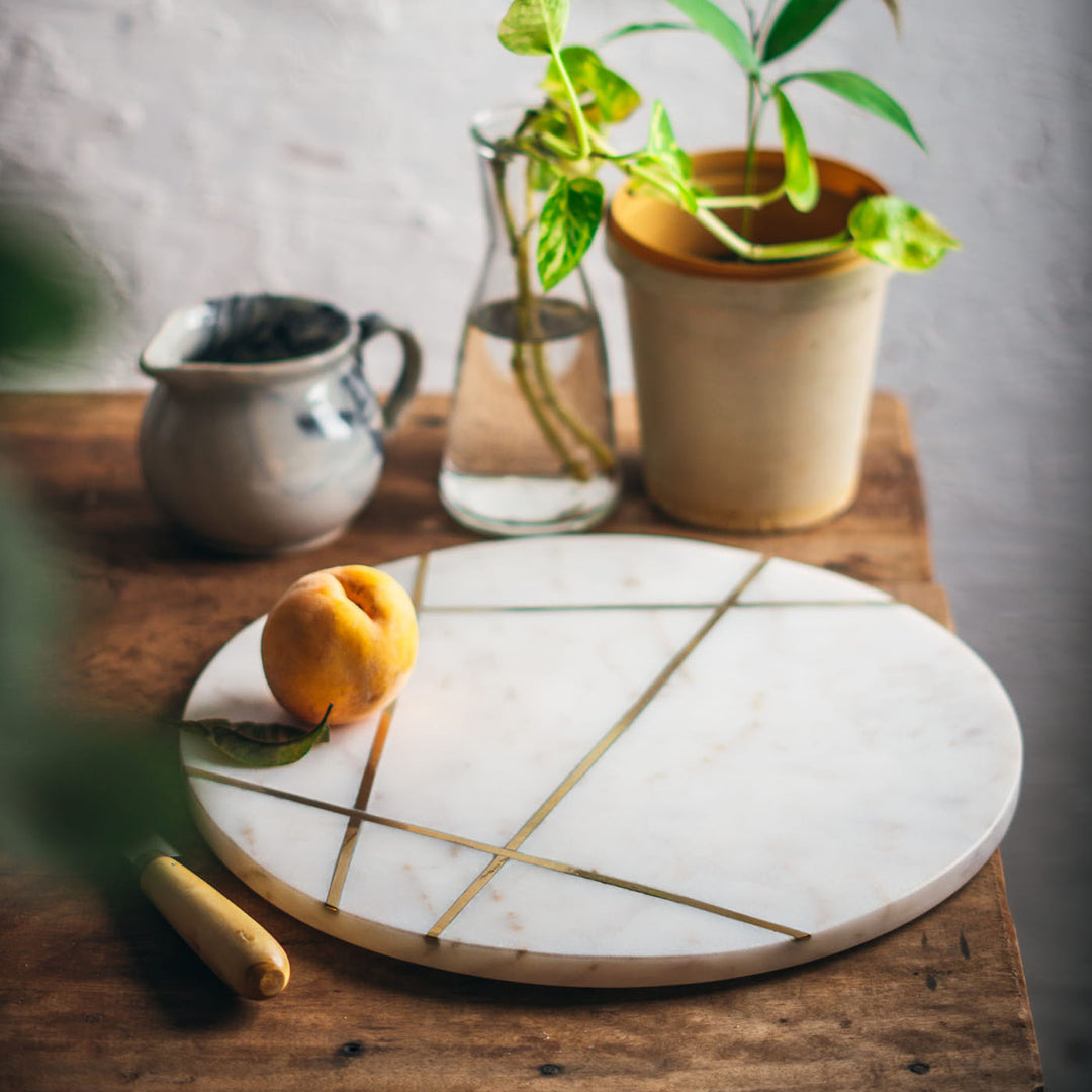 Marbluxe Wabi-Sabi Circular Chopping and Serving Board