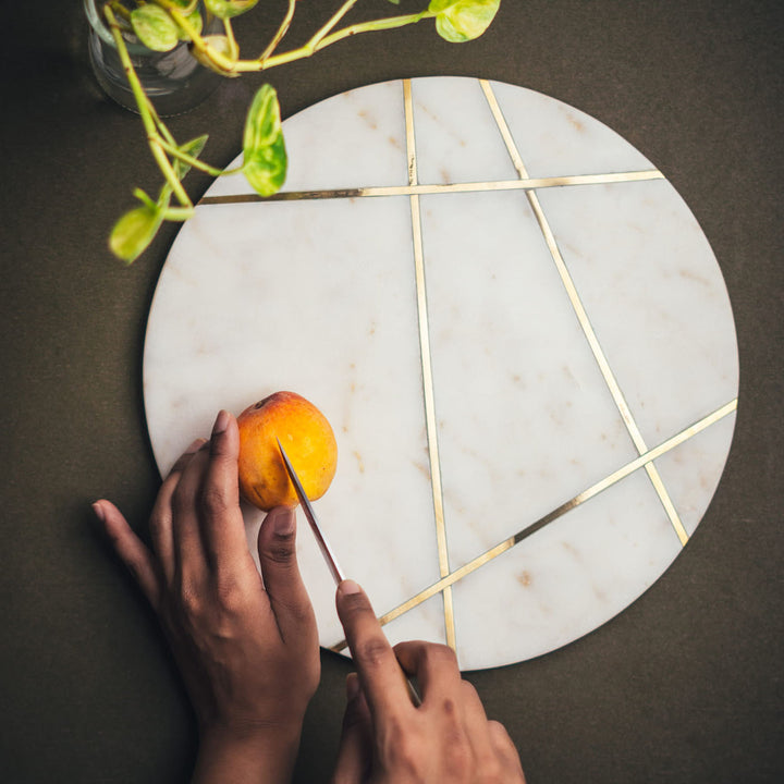 Marbluxe Wabi-Sabi Circular Chopping and Serving Board