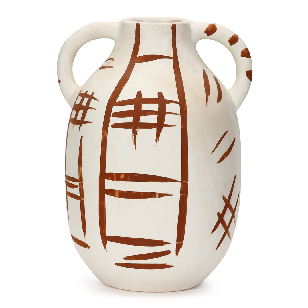 Amalfiee Studio Pottery Handmade Off White Terracotta Vase