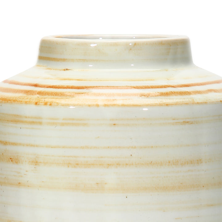 Amalfiee Studio Pottery Handmade Small Ceramic Orange Spiral Vase