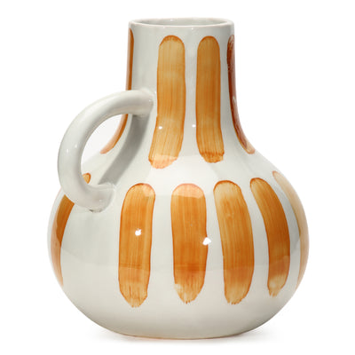 Amalfiee Studio Pottery Handmade Ceramic Orange Bottle Vase